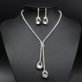 Fashion 1 set Wedding Bridal Jewelry Sets Simple Luxury Full Crystal Chain Water Drop Necklaces & Pendants Dangle Earrings Sets