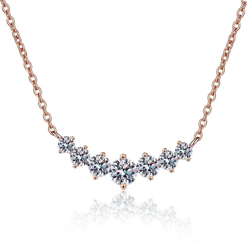 5ct Moissanite Necklace for Woman Wedding Fine Jewely with Certificates 925 Sterling Sliver Plated 18k White Gold Necklace