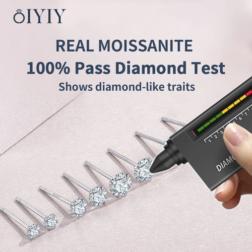 OIYIY 0.1-2ct Moissanite Earrings for Women Man 925 Sterling Silver Stud Earrings GRA Certified Lab Grown Diamond Wedding Gift