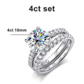 KNOBSPIN D VVS1 Moissanite Rings for women Sparkling Diamond Bridal Sets with GRA s925 Sterling Sliver Plated 18k Eternity Band