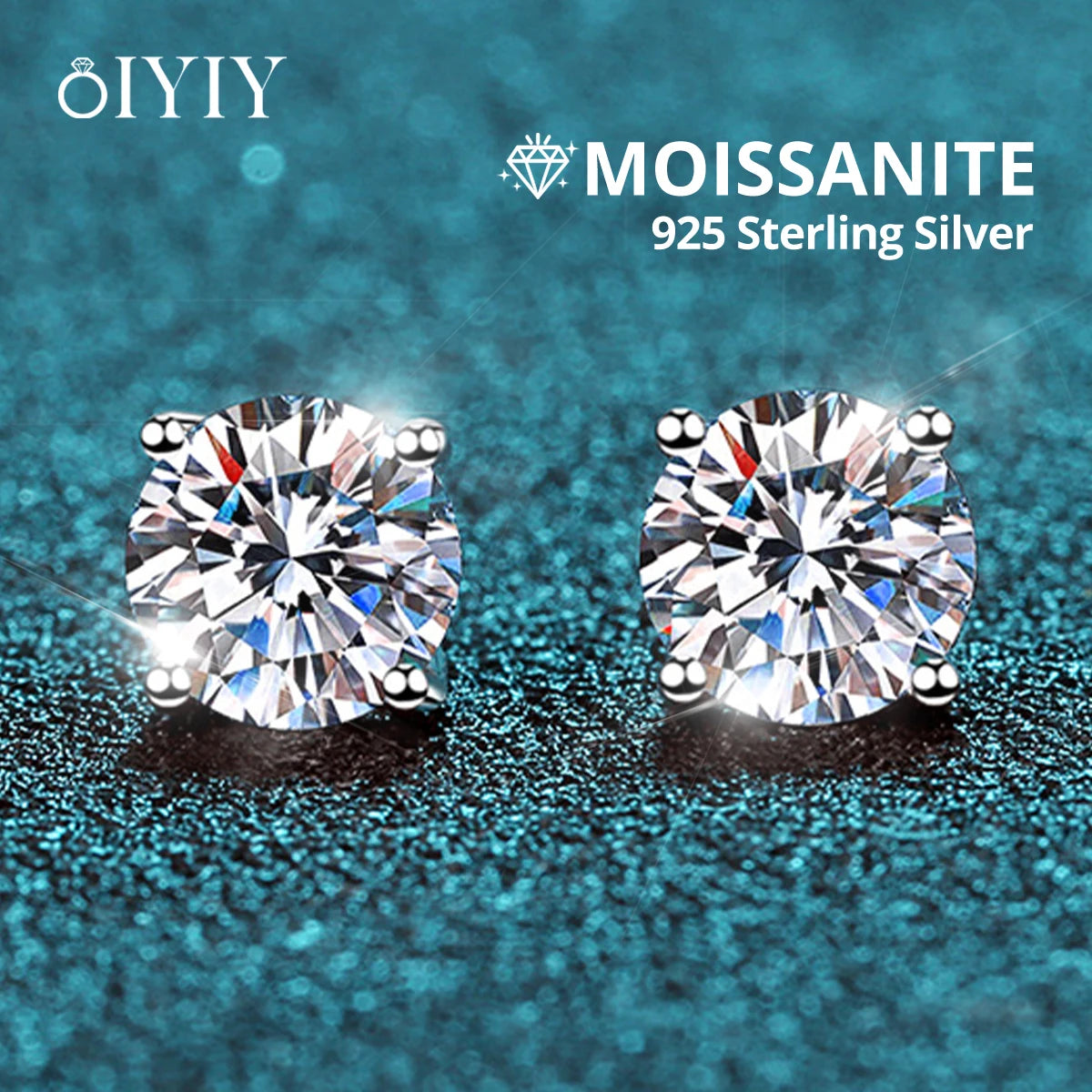 OIYIY 0.1-2ct Moissanite Earrings for Women Man 925 Sterling Silver Stud Earrings GRA Certified Lab Grown Diamond Wedding Gift