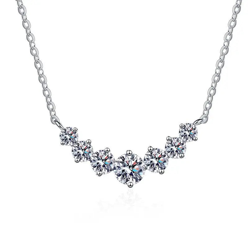 5ct Moissanite Necklace for Woman Wedding Fine Jewely with Certificates 925 Sterling Sliver Plated 18k White Gold Necklace