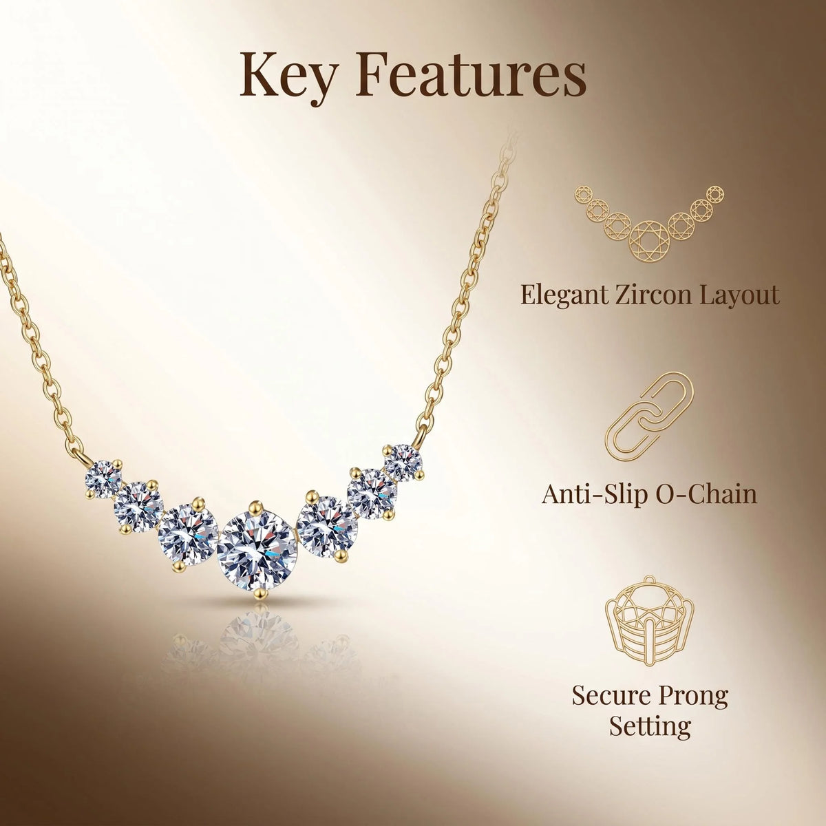 5ct Moissanite Necklace for Woman Wedding Fine Jewely with Certificates 925 Sterling Sliver Plated 18k White Gold Necklace