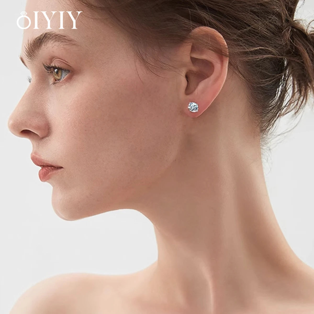 OIYIY 0.1-2ct Moissanite Earrings for Women Man 925 Sterling Silver Stud Earrings GRA Certified Lab Grown Diamond Wedding Gift
