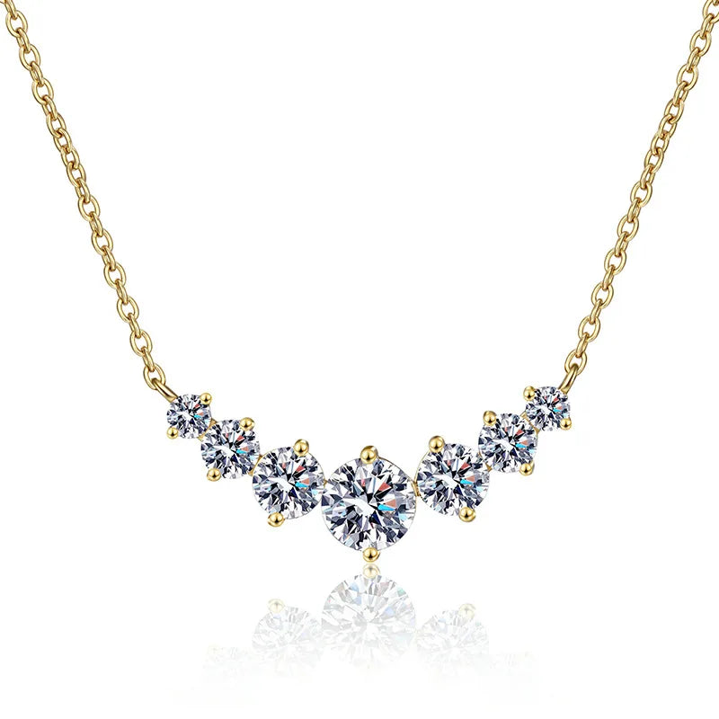 5ct Moissanite Necklace for Woman Wedding Fine Jewely with Certificates 925 Sterling Sliver Plated 18k White Gold Necklace