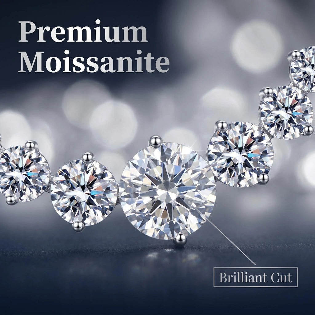 5ct Moissanite Necklace for Woman Wedding Fine Jewely with Certificates 925 Sterling Sliver Plated 18k White Gold Necklace