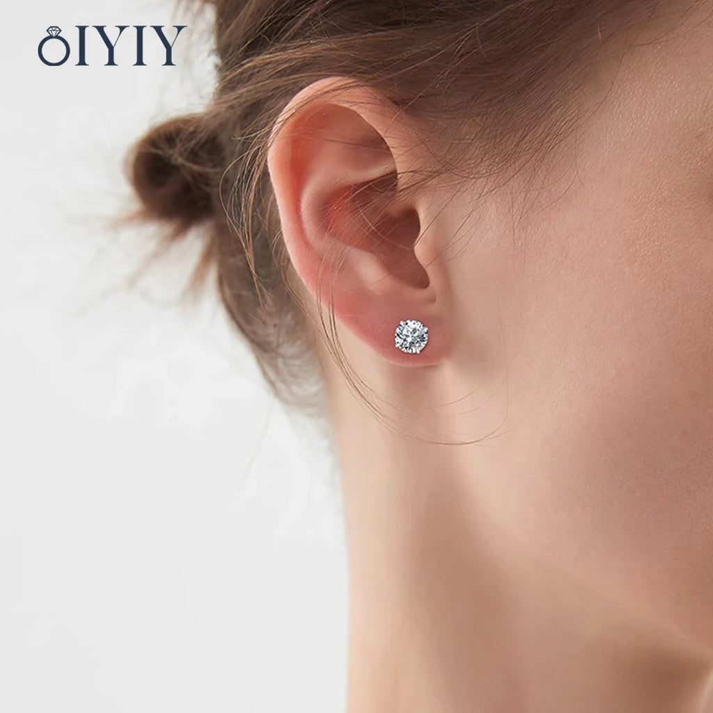OIYIY 0.1-2ct Moissanite Earrings for Women Man 925 Sterling Silver Stud Earrings GRA Certified Lab Grown Diamond Wedding Gift