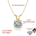1-2CT Real Moissanite Necklace Pendants 925 Sterling Silver For Women 14K Gold Plated Wedding Chains Gifts Diamond Jewelry GRA