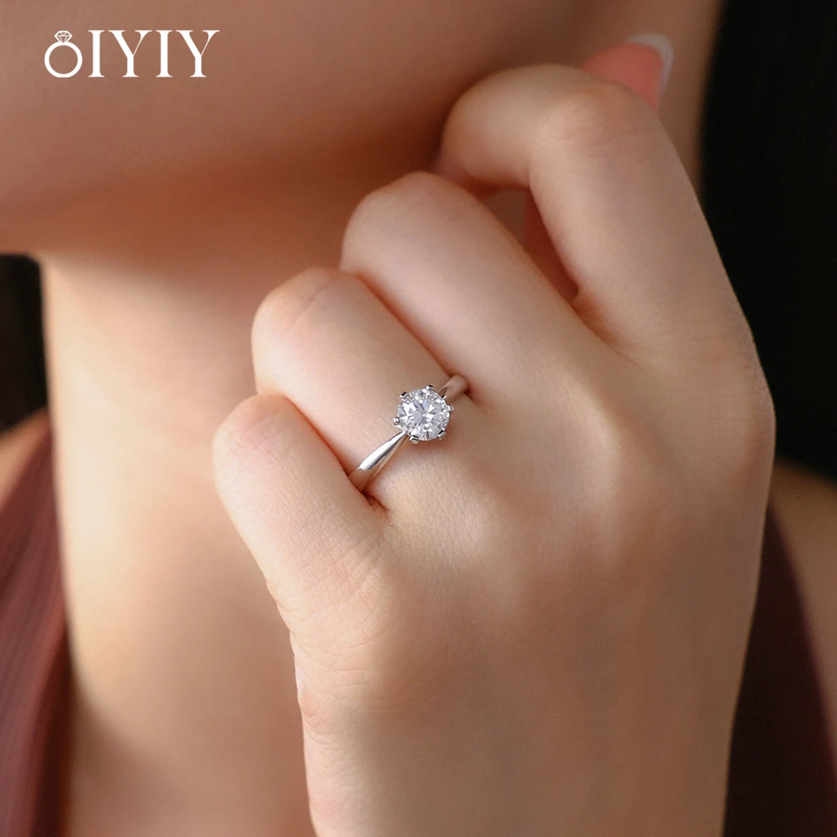 OIYIY Moissanite Ring for Women 925 Sterling Silver D VVS1 GRA Certified Lab Grown Diamond Wedding Engagement Ring