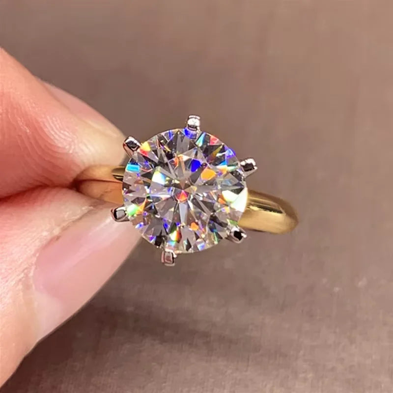 3ct Diamond Ring Solitaire Woman Silver 925 Yellow Gold Moissanite Ring Engagement Wedding 2ct Moissanite Ring with Certificate