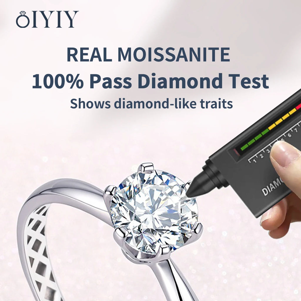 OIYIY Moissanite Ring for Women 925 Sterling Silver D VVS1 GRA Certified Lab Grown Diamond Wedding Engagement Ring