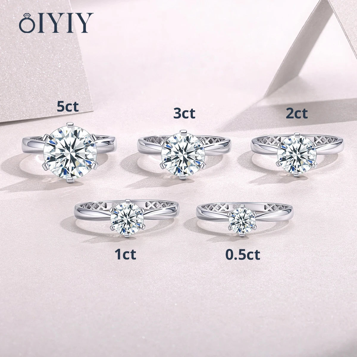 OIYIY Moissanite Ring for Women 925 Sterling Silver D VVS1 GRA Certified Lab Grown Diamond Wedding Engagement Ring