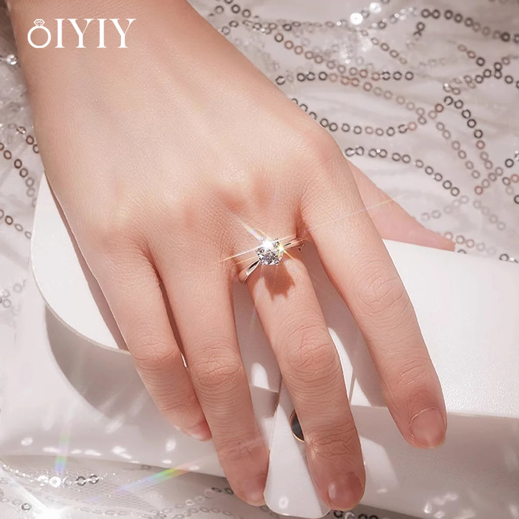 OIYIY Moissanite Ring for Women 925 Sterling Silver D VVS1 GRA Certified Lab Grown Diamond Wedding Engagement Ring