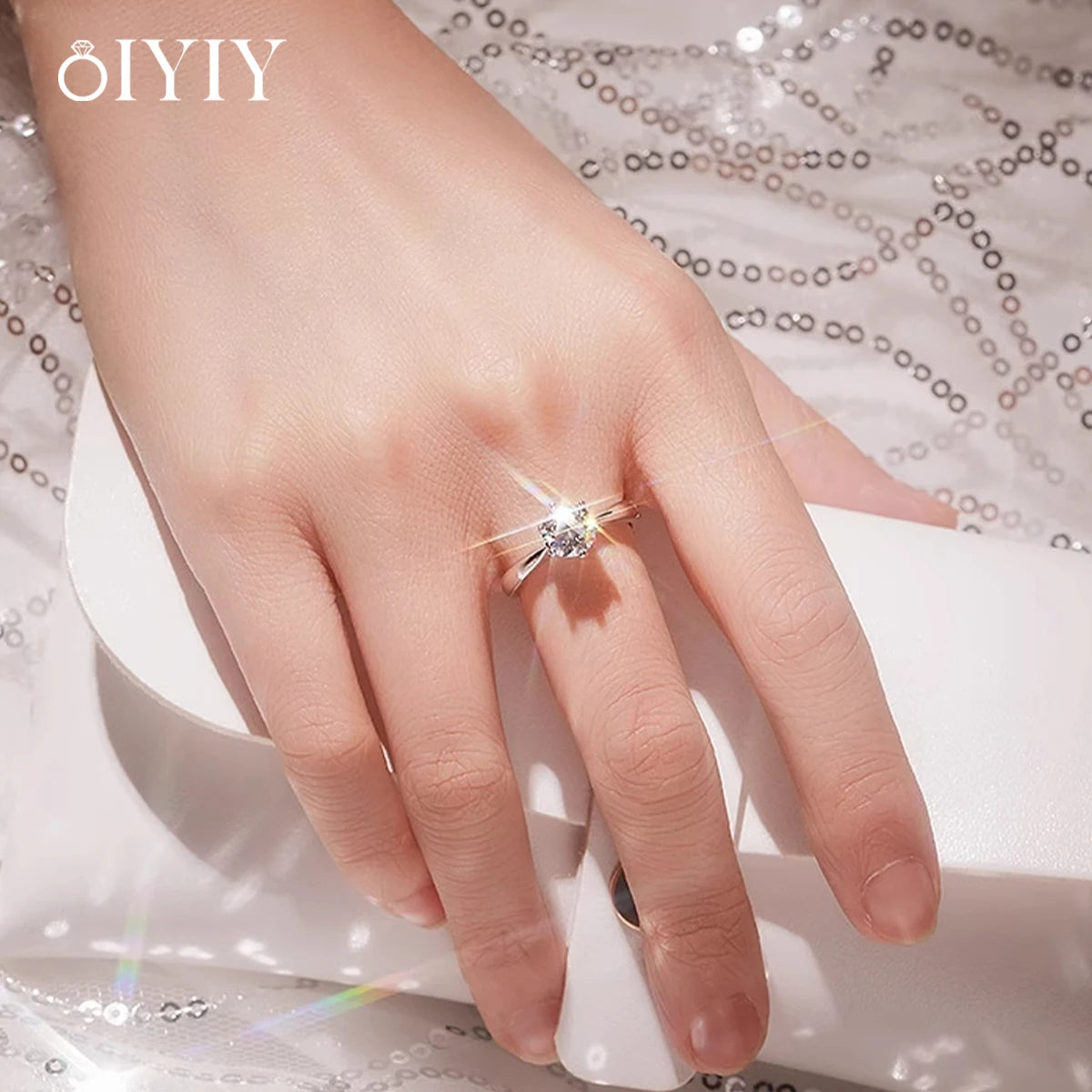 OIYIY Moissanite Ring for Women 925 Sterling Silver D VVS1 GRA Certified Lab Grown Diamond Wedding Engagement Ring