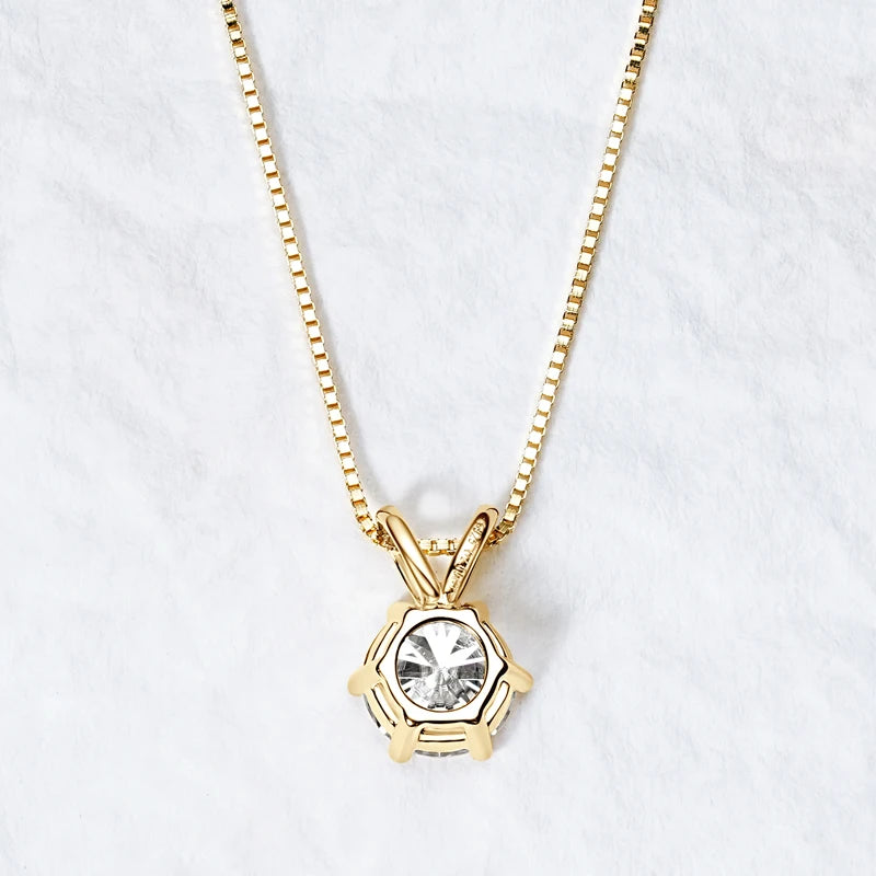 Lnngy Certified 0.5ct–5ct Moissanite Necklace Sparkling Solitaire Lab-Grown Diamond Pendant Necklaces for Women Daily Jewelry