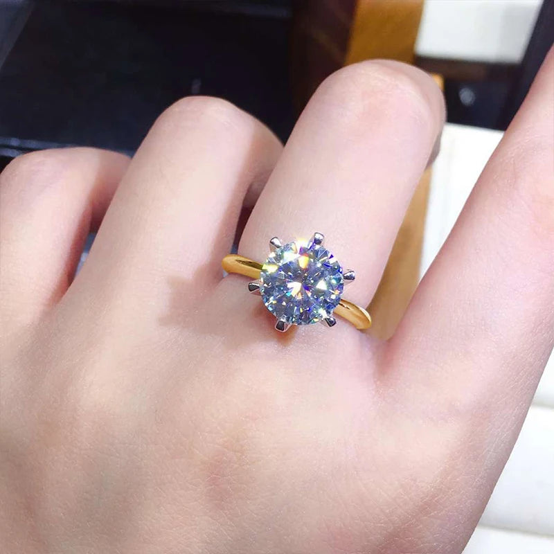 3ct Diamond Ring Solitaire Woman Silver 925 Yellow Gold Moissanite Ring Engagement Wedding 2ct Moissanite Ring with Certificate