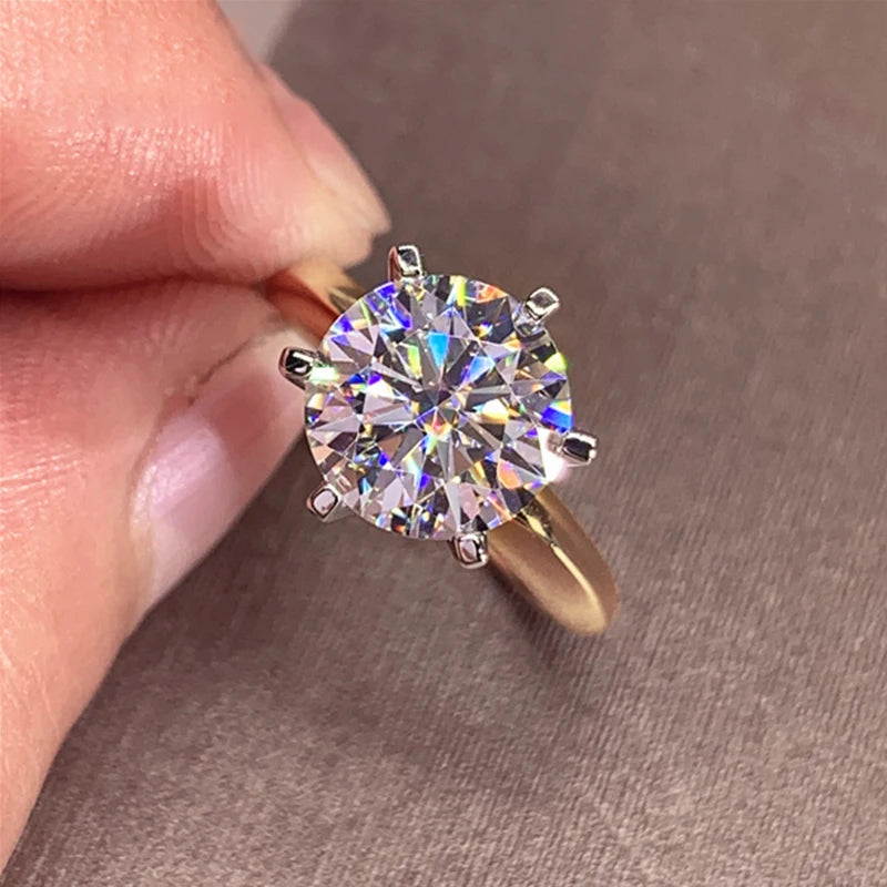 3ct Diamond Ring Solitaire Woman Silver 925 Yellow Gold Moissanite Ring Engagement Wedding 2ct Moissanite Ring with Certificate
