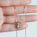 Lnngy Certified 0.5ct–5ct Moissanite Necklace Sparkling Solitaire Lab-Grown Diamond Pendant Necklaces for Women Daily Jewelry