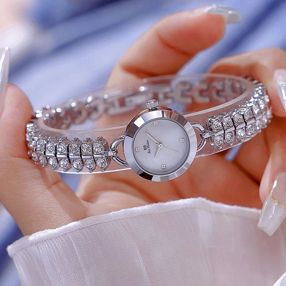 Bee Sister Watch Luxury Gold Small Chain Quartz Watches for Woman Hand Clock With Diamonds